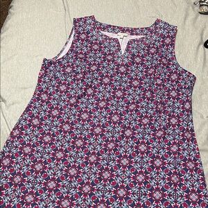 Talbots Women’s 2X Sleeveless Dress – Purple, Blue & Hot Pink